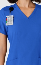 6145 W123 Flex-n-Reach Side Panel Curved V-Neck Top by WINK