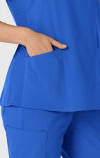 6145 W123 Flex-n-Reach Side Panel Curved V-Neck Top by WINK