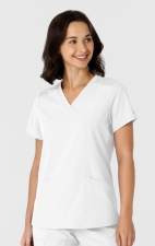 6145 W123 Flex-n-Reach Side Panel Curved V-Neck Top by WINK