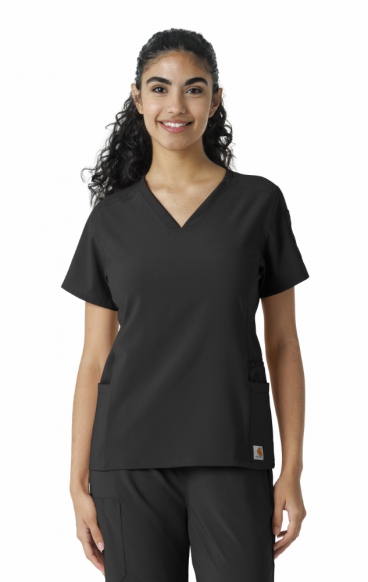 *FINAL SALE M C13310 Carhartt Force Cross-Flex Knit Panel Scrub Top 