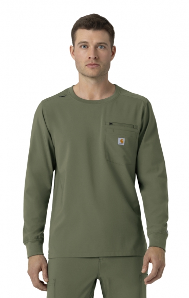 C16610 Carhartt Force Cross-Flex Men's Long Sleeve Scrub Top