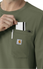 C16610 Carhartt Force Cross-Flex Men's Long Sleeve Scrub Top