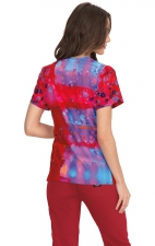 370PLM koi Lite Reform V-Neck Print Top - Vibrant Watercolor