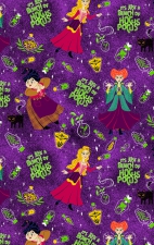 TF794 Tooniforms 2 Pocket V-Neck Print Top by Cherokee - Bunch Of Hocus Pocus