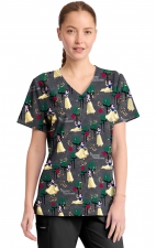 TF794 Tooniforms 2 Pocket V-Neck Print Top by Cherokee - Sending Kindness
