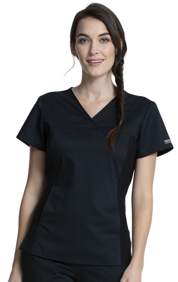 *FINAL SALE XXS WW2875 Workwear Revolution Flexi Panel V-Neck Top with Kangaroo Pocket by Cherokee *FINAL SALE XXS WW2875 Workwear Revolution Flexi Panel V-Neck Top with Kangaroo Pocket by Cherokee