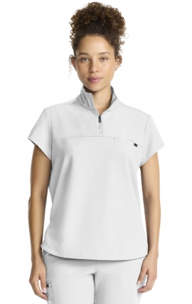 HH752 Quest Bella Partial Zip Stand Collar Scrub Top by Healing Hands