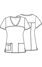 4727 Workwear Core Stretch 3 Pocket V-Neck Top with Back Yoke by Cherokee