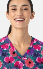 1797 Maevn Curved V-Neck Print Top - Autumn Bloom
