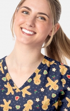 1797 Maevn Curved V-Neck Print Top - Gingerbread Zen