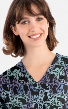 1797 Maevn Curved V-Neck Print Top - Love In Every Paw