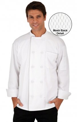 CC650 MOBB Unisex Long Sleeve Chef Coat With Moisture Wicking Mesh Back