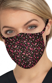 BA157 koi Cloth Scrub Face Mask - Ditsy Floral Raspberry