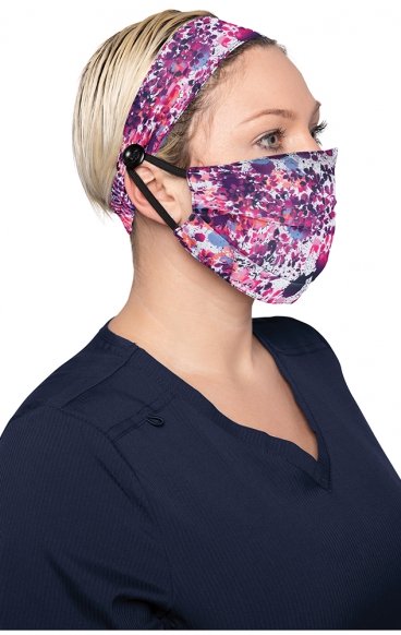 A162 koi Fashion Cloth Mask + Headband Set - Splatter Floral 