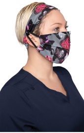 A162 koi Fashion Cloth Mask + Headband Set - Orchid Bloom