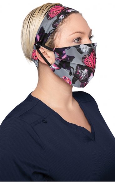 A162 koi Fashion Cloth Mask + Headband Set - Orchid Bloom A162 koi Fashion Cloth Mask + Headband Set - Orchid Bloom