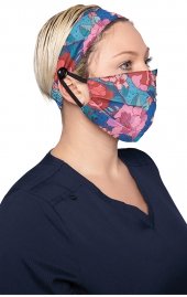 A162 koi Fashion Mask + Headband Set - Line Floral