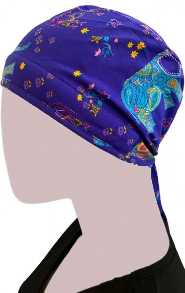 GTCP Zinnia Stretch Unisex Scrub Caps - Print: Boho Elephants