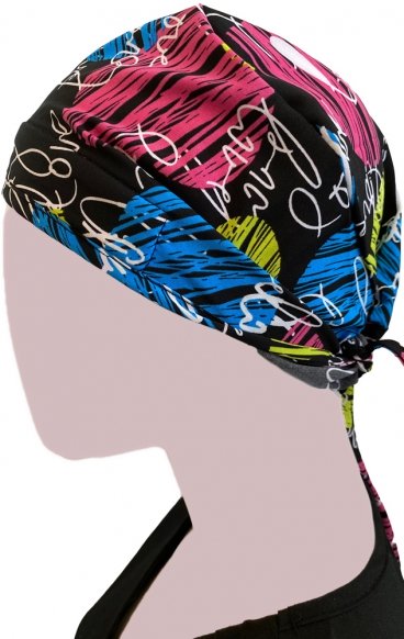 GTCP Zinnia Stretch Unisex Scrub Caps - Print: Colour Hearts