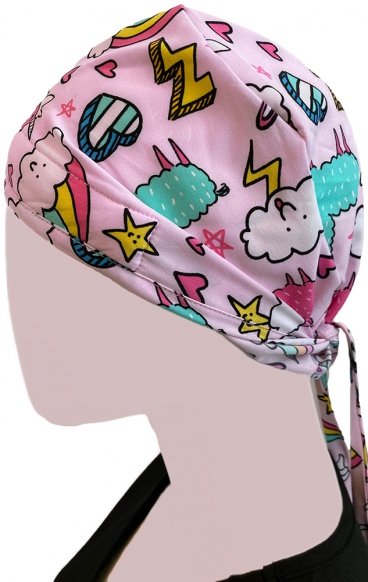 GTCP Zinnia Stretch Unisex Scrub Caps - Print: Llamacorn Love GTCP Zinnia Stretch Unisex Scrub Caps - Print: Llamacorn Love
