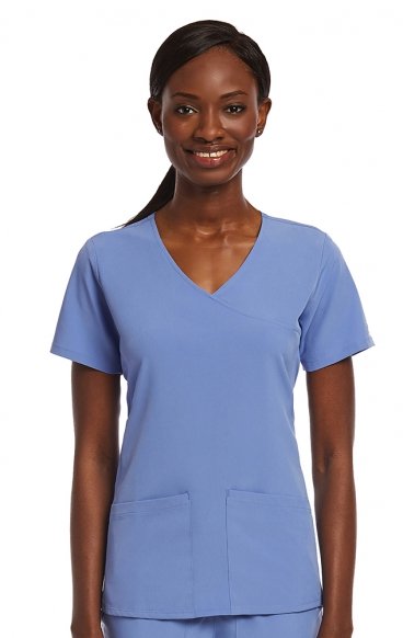 4521 Matrix Impulse Women's Knit Panel Mock Wrap Top by Maevn 4521 Matrix Impulse Women's Knit Panel Mock Wrap Top by Maevn