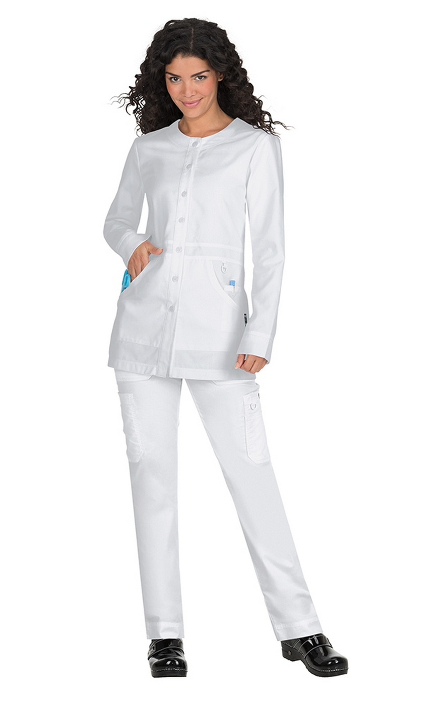 FINAL SALE 406 White koi Olivia Jacket - Cheap-Scrubs.com