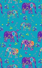 GTCP Zinnia Stretch Unisex Scrub Caps - Print: Boho Elephants