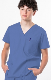 1000 Greentown Unisex Classix Three Pocket Scrub Top (Men's View)