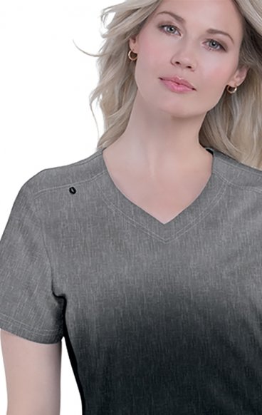 1031PR koi Basics Cali Top - Heather Platinum Grey/Black Ombre