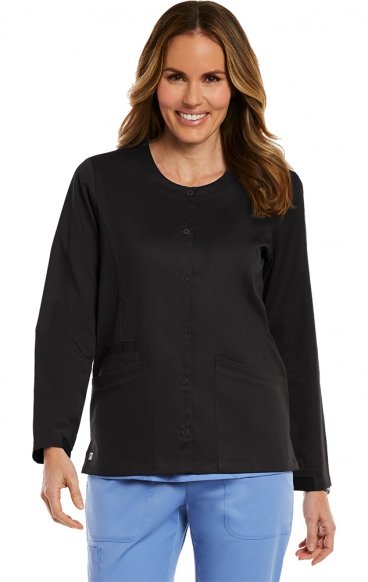 *FINAL SALE L 7701 Matrix Round Neck Snap Jacket - Maevn *FINAL SALE L 7701 Matrix Round Neck Snap Jacket - Maevn