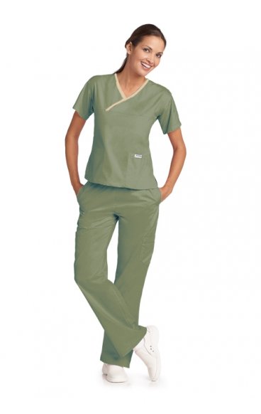 *FINAL SALE MOBB 323/312 Olive/Khaki Two Piece Criss Cross Flip Flap Scrub Set *FINAL SALE MOBB 323/312 Olive/Khaki Two Piece Criss Cross Flip Flap Scrub Set