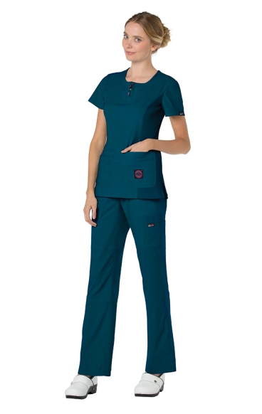 *FINAL SALE XS 317 Koi Lite™ Scrubs Serenity Double Zipper Top