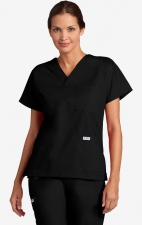 V-Neck Three Pocket Dolman Sleeve MOBB Scrub Top - Black (BL)