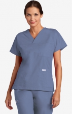 V-Neck Three Pocket Dolman Sleeve MOBB Scrub Top - Postman Blue (PS)