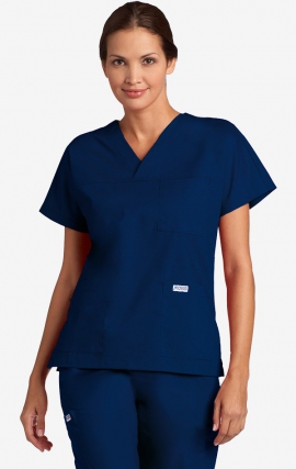 V-Neck Three Pocket Dolman Sleeve MOBB Scrub Top - Aqua (AQ)