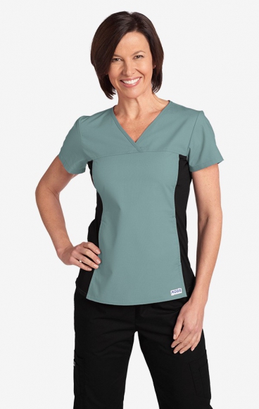 *FINAL SALE M 324T Flexi V-Neck Scrub Top by MOBB