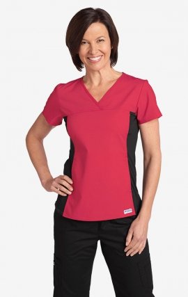 Flexi V-Neck Scrub Top by MOBB - Aqua (AQ)
