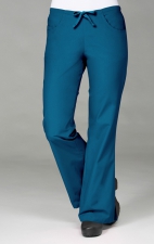 9026 Maevn CORE - Half Back Elastic & Drawstring Flare Pant - Caribbean Blue