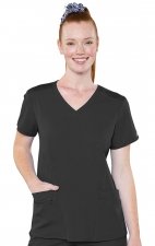 7459 Med Couture Performance Touch V-NECK SHIRTTAIL TOP