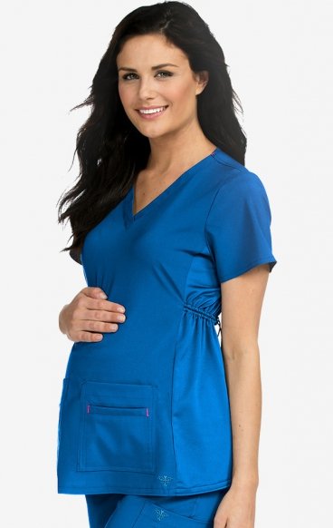*FINAL SALE XS 8459 Med Couture Plus One Maternity V-Neck Scrub Top