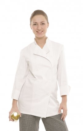 CC550 White MOBB Unisex Short Sleeve Chef Coat With Moisture Wicking Mesh Back