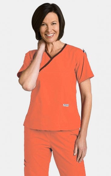 *FINAL SALE MOBB 323/312 Tangerine/Brown Two Piece Criss Cross Flip Flap Scrub Set *FINAL SALE MOBB 323/312 Tangerine/Brown Two Piece Criss Cross Flip Flap Scrub Set