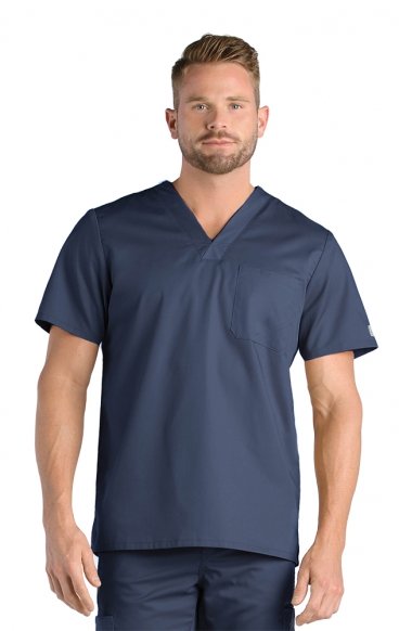 *FINAL SALE XXS 5208 [EON] Men's One Chest Pocket V-Neck Top