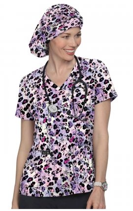 384PR koi Basics Leslie Print Top - Wisteria All Over Marble