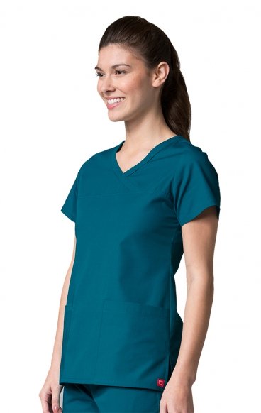 *FINAL SALE XL 1726 Red Panda - Women's Curved Mock Wrap Top *FINAL SALE XL 1726 Red Panda - Women's Curved Mock Wrap Top
