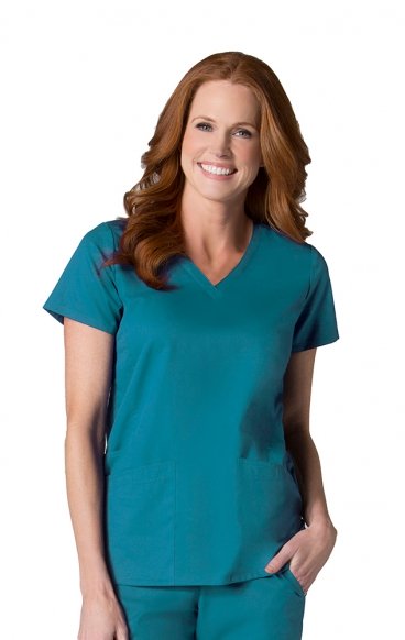 *FINAL SALE XL 1738 Maevn Scrubs EON Active Back Mesh Panel Shaped V-Neck Top *FINAL SALE XL 1738 Maevn Scrubs EON Active Back Mesh Panel Shaped V-Neck Top