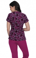 1062PR koi Lite Stretch Align Print Top - Impressionist Flowers