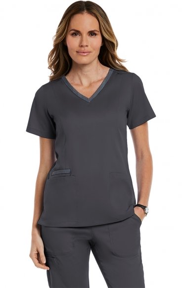 *FINAL SALE XXS 3502 Matrix Both Side Contrast V-Neck Top - Maevn