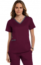3502 Matrix Both Side Contrast V-Neck Top - Maevn