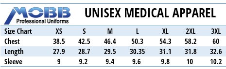 Mobb Medical Uniforms Canada - Size Chart